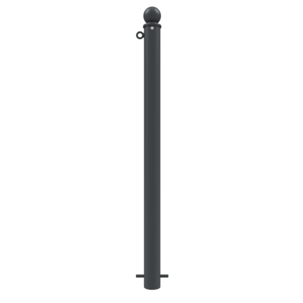 Dekorativ puller | Serie 474B | � 76 mm | fastmonteret, til indst�bning i beton med jordanker, total l�ngde ca. 1300 mm | uden l�s | med 1 �je